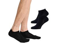 Nur Die Bambus Sneaker Socke 2er Pack Herren Kaum Sichtbar Bambussocken Weich Baskets, Noir, 48 Hommes