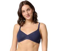 Nur Die Baumwoll bügelloser doppellagiger Softcup-BH Bra weich Bequem unsichtbar nahtlos Unter der Kleidung Soutien-Gorge, Opaque, denimblau, 90C Femme