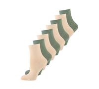 Nur Die Chaussettes ' Unisex Colour Farbige Sneaker kurz Frottesohle ' vert / pêche, Taille 39-42