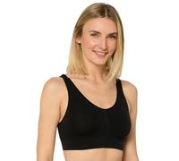 Nur Die Komfort BH Bustier Nahtlos Ohne Bügel Bügelloser Bra Schlaf Bralette mit Breiten Trägern Seamless Damen Mädchen Soutien-Gorge Femme, Noir, 48-50