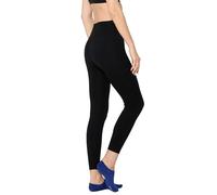Nur Die Legging Soft Touch Taille Haute Opaque avec Large Ceinture Confortable pour Femme, Noir, L