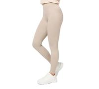 Nur Die Leggings in RIPP-Optik Relax & Go High Waist Blickdicht Ribbed mit Komfortbund, Taupe, M Femme