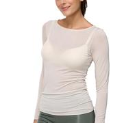 Nur Die Light Longsleeve mit Kaschmir Oberteil Leicht Warm Weich Langärmlig Elegant Langarm-Unterhemd Pull-Over, Lavande, M Femme