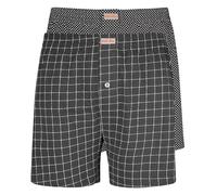 Nur Die Lot de 2 Boxers - Coupe Ample - 100% Coton - sous-vêtements Classiques pour Homme, Mélange de Gris, L