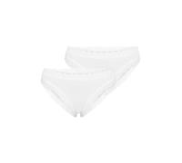 Nur Die Lot de 2 Culottes en Dentelle Invisible pour Femme - Culotte Hipster sans Couture avec Dentelle Invisible et sans Couture - en Microfibre Douce et légère, Blanc., 38-40