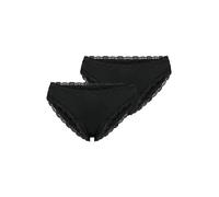 Nur Die Lot de 2 Culottes en Dentelle Invisible pour Femme - Culotte Hipster sans Couture avec Dentelle Invisible et sans Couture - en Microfibre Douce et légère, Noir, 38-40