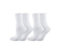 Nur Die Lot de 2 paires de chaussettes 98% coton confortable, fines et respirantes, en coton doux, sans pression, tige mi-haute pour femme
