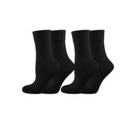 Nur Die Lot de 2 paires de chaussettes 98% coton confortable, fines et respirantes, en coton doux, sans pression, tige mi-haute pour femme