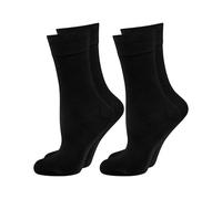 Nur Die 2er Pack Komfort Socken Damen Weich Komfortbund Bambus-socke Chaussettes, Noir, 35-38 Femmes