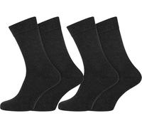 Nur Die Lot de 2 paires de chaussettes d'affaires en coton pour homme (taille 39-46) basiques simples et classiques avec fils de caoutchouc, Anthracite mélangé uni, 39-42