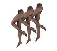 NUR DIE Lot de 3 collants chauds et transparents 50 deniers pour femme - Collants thermiques transparents avec look 50 deniers, chauds et élégants, idéaux pour le travail et le quotidien, 3 x chaud et