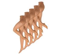 NUR DIE Lot de 5 collants Goodbye pour femme - Maille de course 20 deniers - Collants transparents avec protection en maille - Durable, élastique et agréable pour toute la journée, 5 mailles Goodbye