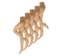 NUR DIE Lot de 5 collants Goodbye pour femme - Maille de course 20 deniers - Collants transparents avec protection en maille - Durable, élastique et agréable pour toute la journée, 5 mailles Goodbye