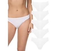 Nur Die Lot de 5 Mini Slip, Blanc, 42-44 Femme