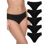 Nur Die Lot de 5 Mini Slip, Noir, 38-40 Femme