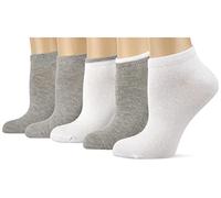 Nur Die Damen Sneaker Socken Classic 5er Chaussettes, Opaque, Multicolore (Gris/Blanc 040), 2.5-5 (Lot de 5) Femme