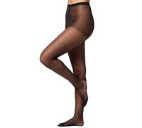 Nur Die Lot de 9 collants 20 deniers transparents mats avec pointe renforcée au niveau des pieds et bas pour femme, Noir, S