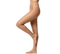 Nur Die Lot de 9 collants 20 deniers transparents mats avec pointe renforcée au niveau des pieds et bas pour femme, ambre, M