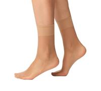 Nur Die Socquettes soyeuses fines 15 deniers en nylon transparent - Soyeux et brillants - Large ceinture confortable - Pour femme, ambre, taille unique grande taille