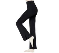 Nur Die Soft & Warm Flared Leggings Weichem Warmen Innenfleece Bootcut Stretch Figurbetont mit Breitem HIGT Waist Bund, Noir, L Femmes