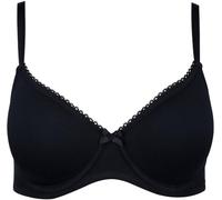 Nur Die Soutien-Gorge à Armatures Doux en Fibre Modal particulièrement Douce avec Bonnets rembourrés pour Un Effet Push-up Naturel et Dentelle délicate pour Femme, Noir, 80C