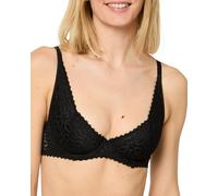 Nur Die Soutien-Gorge en Dentelle pour Femme avec Armatures séduisante en Dentelle avec Larges Bretelles, Large Bande sous la Poitrine, Maintien Optimal, Noir, 80C