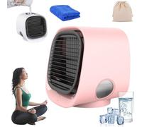 NuraBreeze Fan, NuraBreeze Air Conditioner, Mini Fan with Water Mist Spray, AiraBreeze Air Conditioner with Tank & LED Nightlight, 3 Speed Settings, Instant Cooling for Bedroom, Office Etc (Pink)