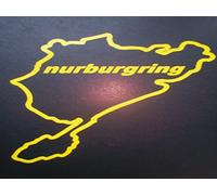 NURBURGRING Autocollant pour coffre de voiture avec ailes en jaune