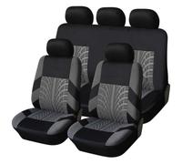 NURCIX 9Pcs 5-Places Voiture Cuir Ensembles Housses siège, pour Citroen C4 Picasso DS3 DS4 DS5 C3 C2 C3 XR C4 Cactus C5 C6 Car Confortable Respirant Nonslip Protection Interieu Accessoire,E/Grey