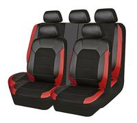 NURCIX 9Pcs 5-Places Voiture Cuir Ensembles Housses siège, pour Peugeot 206 307SW 308 407 408 508sw 208 2008 3008 4008 Car Confortable Respirant Nonslip Protection Interieu Accessoire,C/Black Red