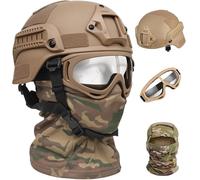 NURCIX Casque Airsoft, Casque Tactique Noir avec des Accessoires, Gear Airsoft Tactique(M-MC)