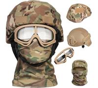 NURCIX Casque Airsoft, Casque Tactique Noir avec des Accessoires, Gear Airsoft Tactique(M1-MC)