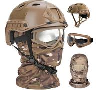 NURCIX Casque Airsoft, Casque Tactique Noir avec des Accessoires, Gear Airsoft Tactique(P-MC)