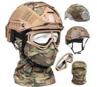 NURCIX Casque Airsoft, Casque Tactique Noir avec des Accessoires, Gear Airsoft Tactique(P1-MC)