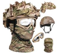 NURCIX Casque Airsoft, Casque Tactique Noir avec des Accessoires, Gear Airsoft Tactique(P2-MC)