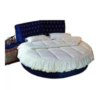 NURCIX Couverture légère en Duvet Blanc, Housse de Couette rafraîchissante pour l'été et Le Temps Chaud, enveloppe en Coton Doux et Silencieux pour Les Lits Ronds,Diameter220cm(87inch)
