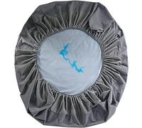 NURCIX Drap-Housse Rond, protège-Matelas imperméable 12-18, protège-Matelas à Poches Profondes, Housse de Matelas Respirante, Drap-Housse élastique pour Compagnie,Grey-Diameter220cm(87inch)