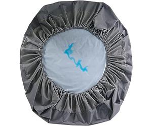 NURCIX Drap-Housse Rond, protège-Matelas imperméable 12-18, protège-Matelas à Poches Profondes, Housse de Matelas Respirante, Drap-Housse élastique pour Compagnie,Grey-Diameter220cm(87inch)