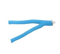 NURCIX Perchoir en pierre ponce pour couper les ongles et le bec des oiseaux, favorise la santé des pieds, sûr, non toxique, facile à installer, pour perroquet, calopsitte, cage, autonome, bleu,