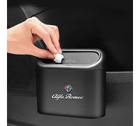 NURCIX Poubelle dans le véhicule Logo de voiture Boîte à ordures Seau de rangement Accessoires pour Alfa Romeo 4C 159 Spider Giulietta Mito 147 Stelvio GT