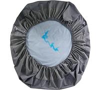 NURCIX Protège-Matelas en Coton, Housse de Matelas imperméable, Drap-Housse Gris Rond avec Poche Profonde de 18 cm et Bande élastique en Caoutchouc,Grey-Diameter180cm(71inch)