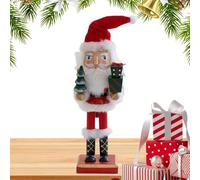 NURCRACKER Christmas Toy Figure, Figurine du Père Noël en bois pour la décoration saisonnière, détail artisanal avec charme de festif, ornement de casse-noix pour les bureaux à domicile Hotel, 10,64 p