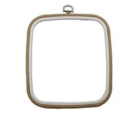Nurge Cadre de Broderie Cercle à Broder Carré pour Point de Croix - Sable #3 - 23 cm x 25 cm