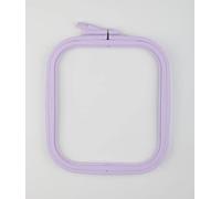 Nurge Cerceau à broder carré - Cadre en plastique pour point de croix pour point de croix et broderie - Cerceau réglable - Lilas - N° 2 (petit)