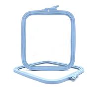Nurge Cerceau à broder carré - Cadre en plastique pour point de croix pour point de croix et broderie - Cerceau réglable - Bleu - N°3 (moyen)