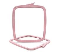 Nurge Cerceau à broder carré en plastique rose pour point de croix Taille M