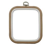 Nurge Cercle à broder carré pour point de croix - Sable #2 - 18 cm x 20 cm