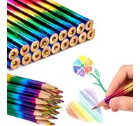 Nurila Lot de 18 crayons arc-en-ciel 4 en 1 pour enfants, 17,5 cm, crayons de couleur arc-en-ciel pour art, dessin, croquis, coloration, anniversaire d'enfant, cadeaux d'invités, stylos pour enfant