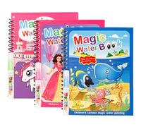 Nurila Lot de 3 livres de coloriage à l'eau avec 3 stylos à eau, livre de coloriage à l'eau, livre de coloriage à l'eau à partir de 2, 3, 4, 5, 6, pour les voyages, les puzzles, l'éducation précoce