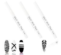 Nurila Lot de 3 stylos à ongles - Blanc - Pochoir French Nails - Stylos à ongles pour ongles - Kit de vernis à ongles blanc - Stylo d'art d'ongles - Stylo pour nail art - Manucure - Peinture